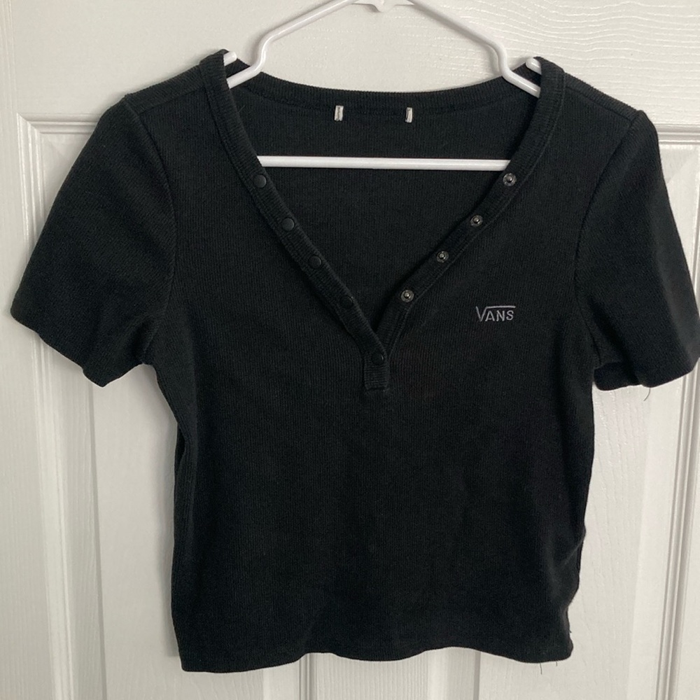 Vans Women's Black Button-Up Top